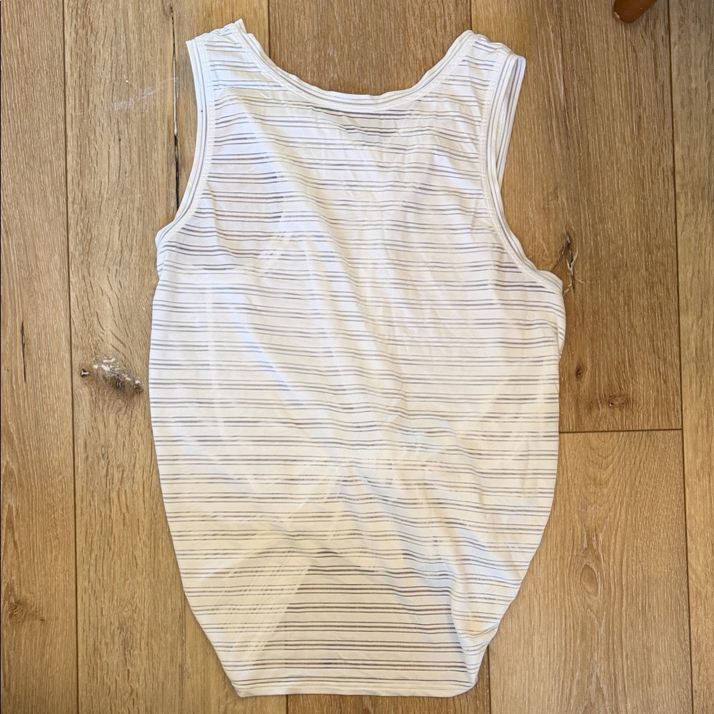 Lululemon Striped White Sleeveless Top
